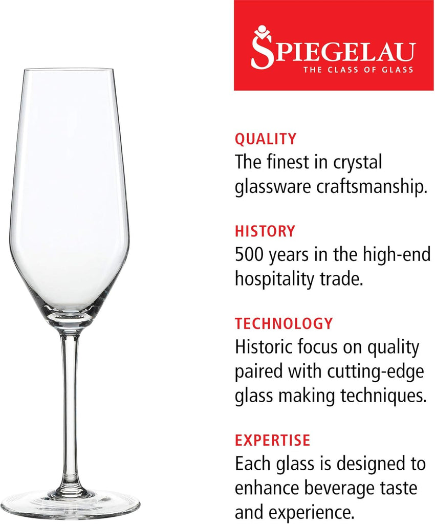 Style Champagne Flutes, Elegant Crystal Champagne Glasses Gift Set, Perfect for Prosecco, Sparkling Rose, Mocktails