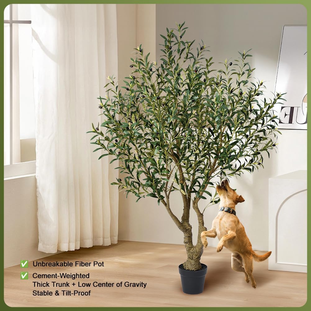 6ft Olive Tree Artificial Indoor,Tall Faux Olive Tree