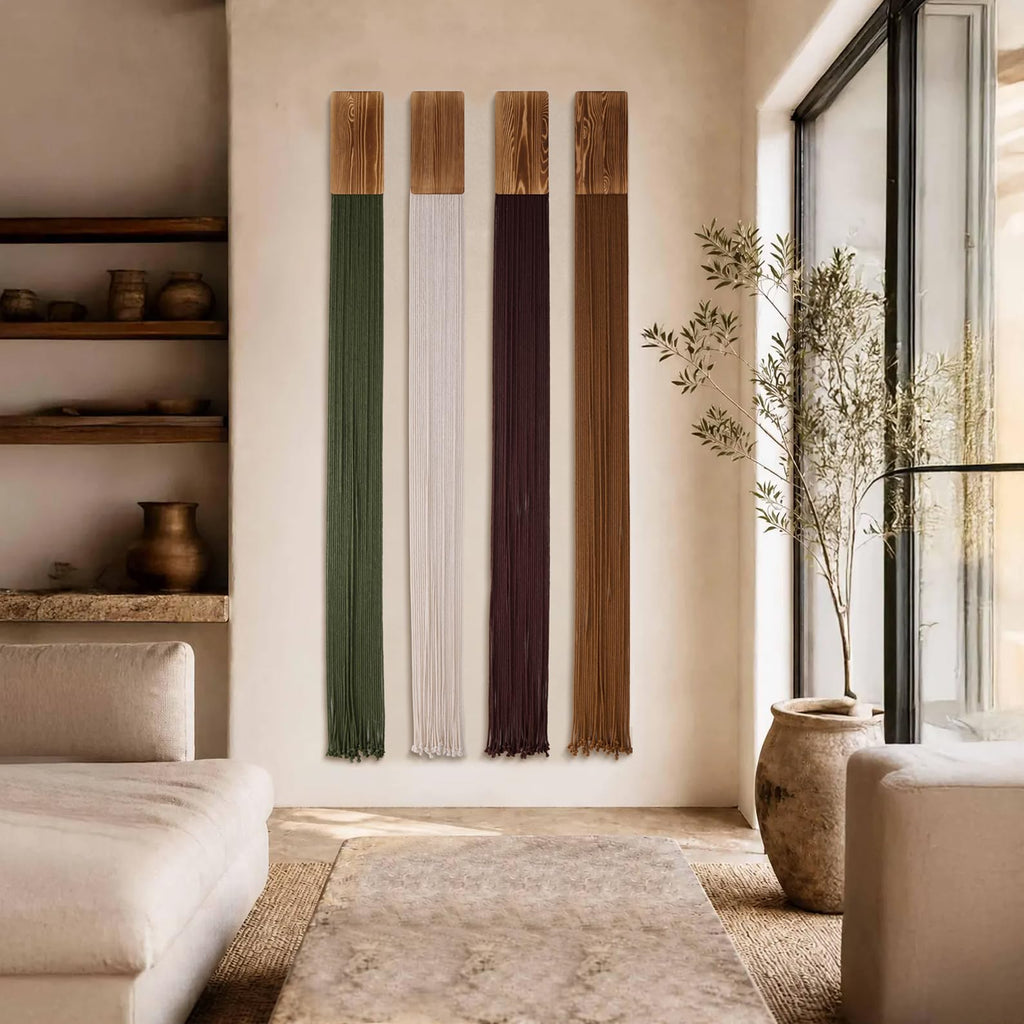 Boho Macrame Wall Hanging Decor Bedroom, 71", 4 Pack
