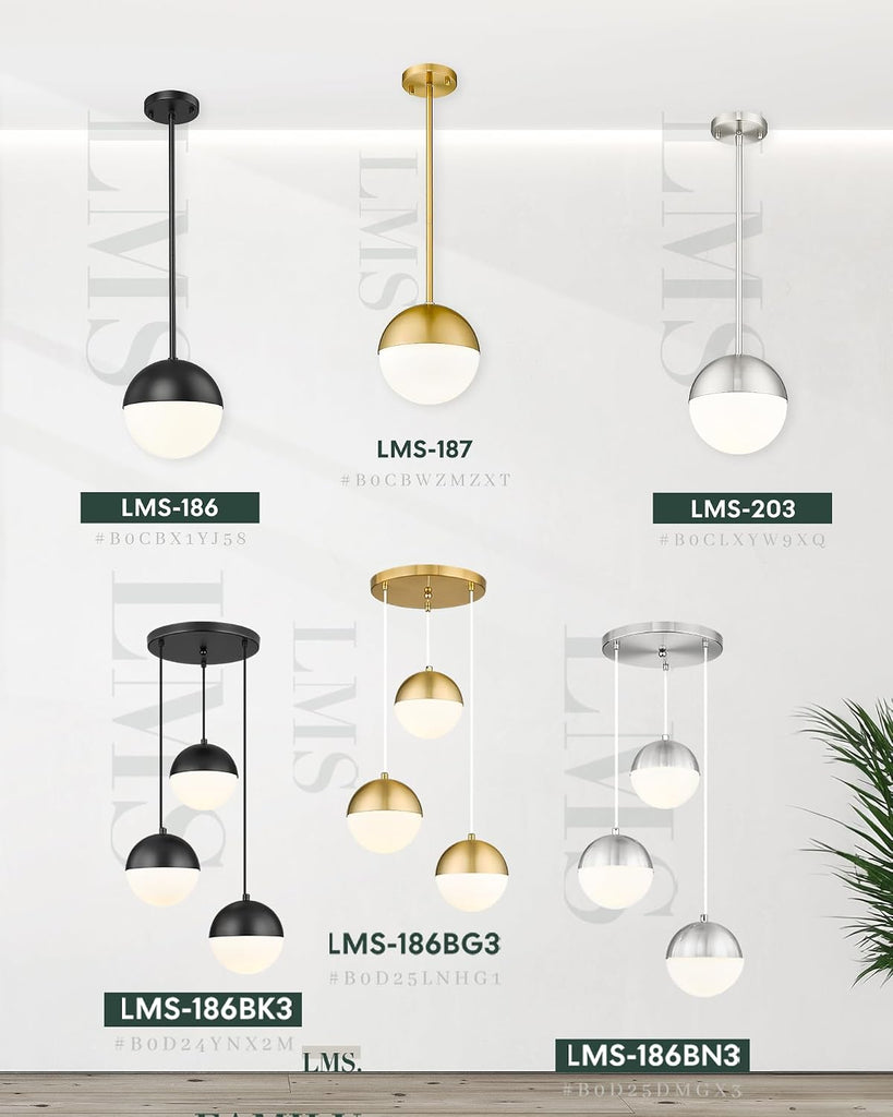 Modern Pendant Lighting Gold Globe Pendant Light Fixture, Mid Century Chandelier One Light Hanging Fixture for