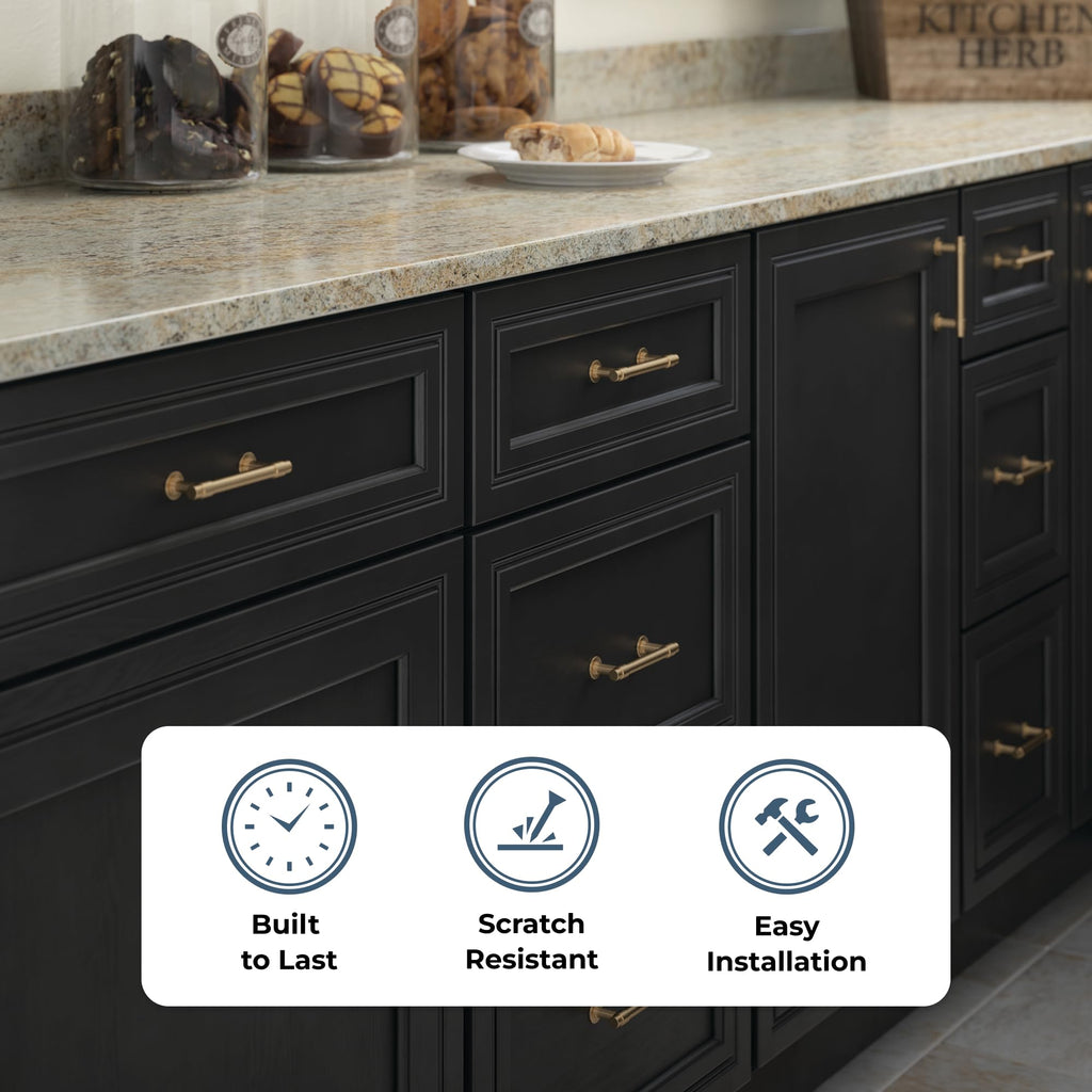 Francisco (10-Pack) Cabinet Handles 3" Hole Center Pulls | Champagne Bronze Hardware Kitchen Door, Drawers, Dressers
