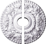 18"OD x 3 1/2"ID x 1 1/2"P Rose Ceiling Medallion, Fits Canopies up to 7-1/4", 2 Piece