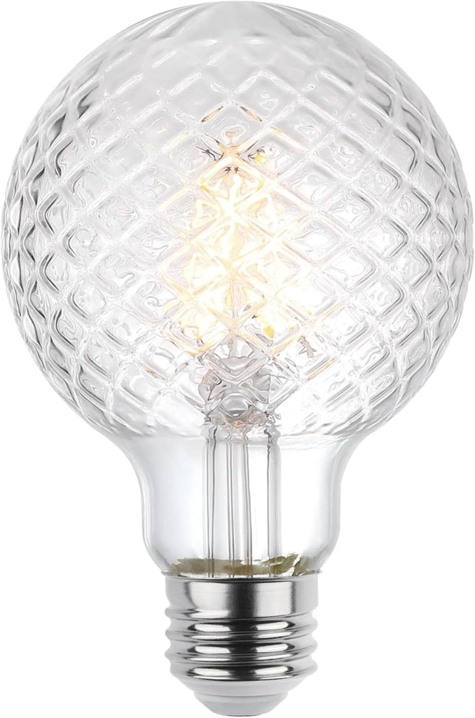 5268000 5.5 Watt (40 Watt Equivalent) Cut Glass G25 Dimmable Clear Filament LED Light Bulb, Medium Base