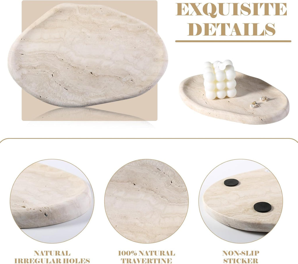 Marble Jewelry Tray Trinket Dish, Decorative Cloud Vanity Key Tray for Women, Perfume Ring Holder Dish for Ring