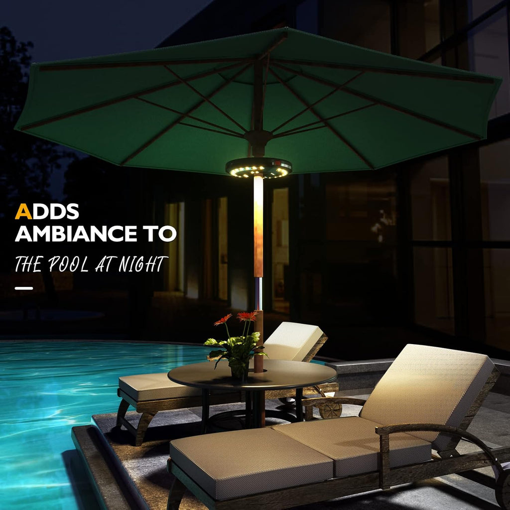 2packs Patio Umbrella Lights-Rechargeable Outdoor Lights | Patio Table Light 28 LED 3 Lighting Modes for 1.25-1.9inch