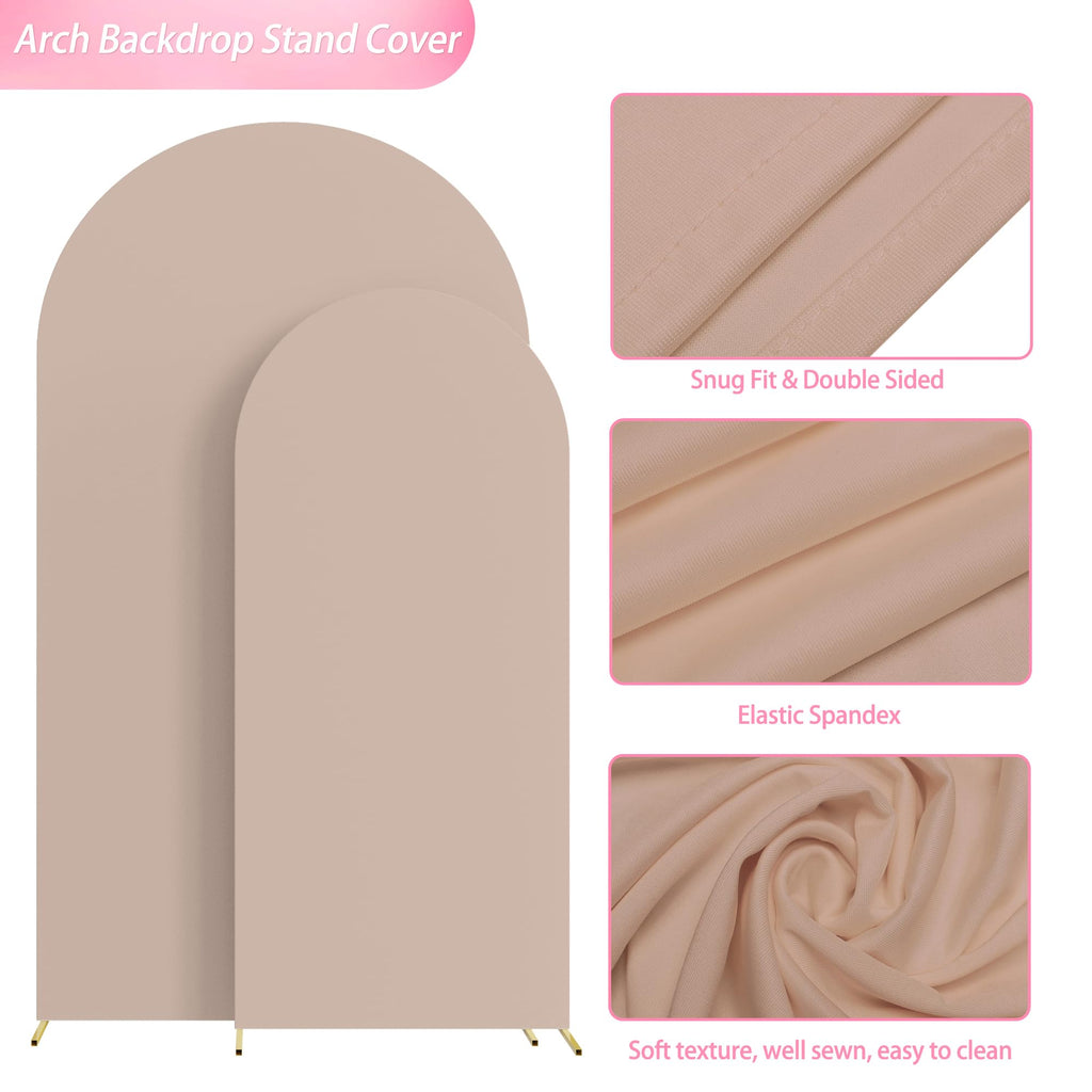 Arch Backdrop Cover 7.2FT, 6FT Nude Arch Covers Stretchy Backdrop