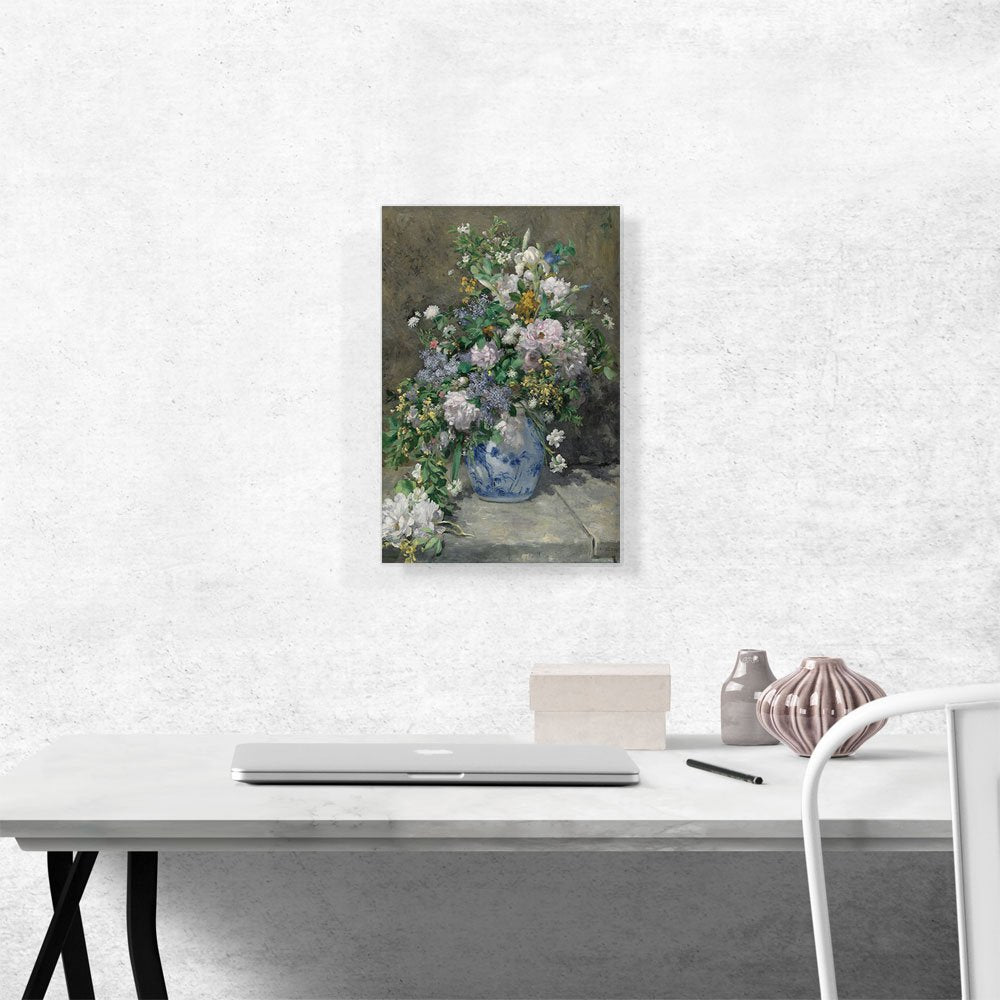 Spring Bouquet 1886 Canvas Art Print Stretched Framed Painting Picture Poster Giclee Wall Decor by Pierre-Auguste