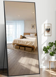 78"x35" Floor Mirror Full Length - Standing Mirror with Aluminum Alloy Frame, Large Body Mirror , Wall Mounted or