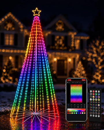 14.5FT Outdoor Christmas Tree with Light, DIY Light Show LED Christmas Tree