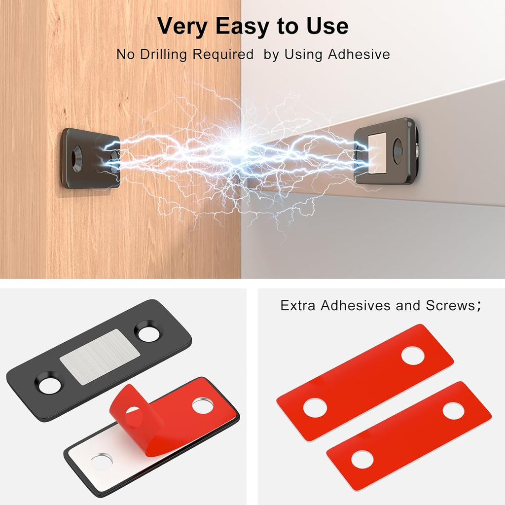 Cabinet Magnetic Catch 4 Pack Ultra Thin Cabinet Door Magnets Stick on Drawer Magnets Cabinet Latch Magnetic Closures