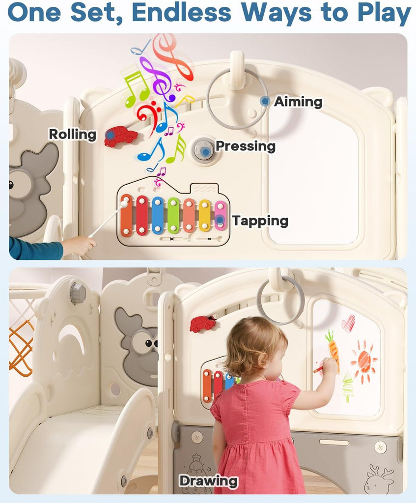 Toddler Slide Set,13 in 1 Kids Slide Playground for Toddlers Age 1-3