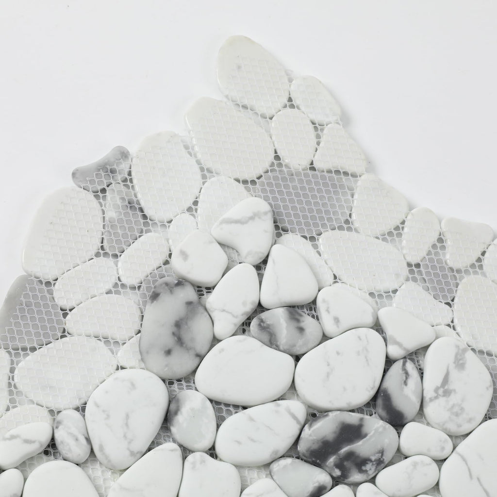 Pebble Tile for Shower Floor, 12"X12" Pebble Mosaic Tile, 8 Sheets