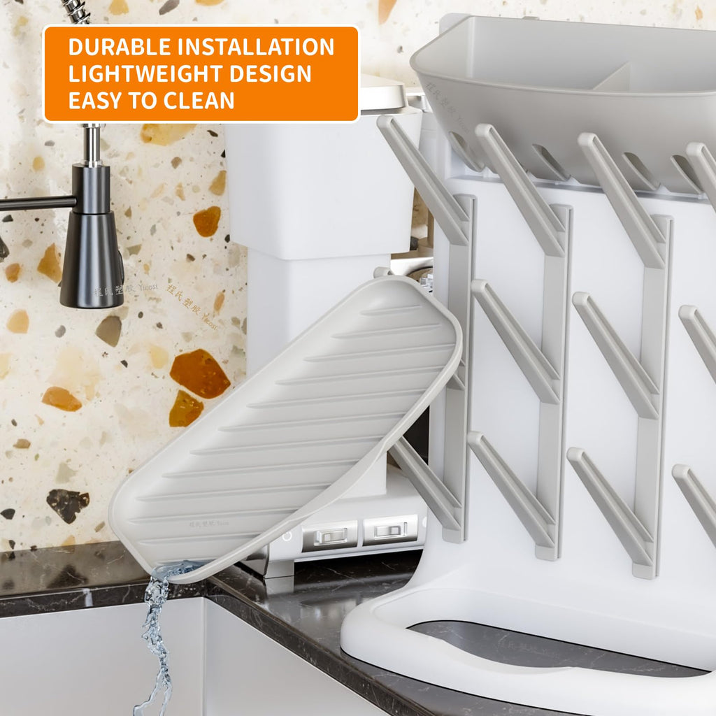 Larger Vertical Baby Bottle Drying Rack - BPA Free - Space Saving Feeding Bottles Drying Rack Holder