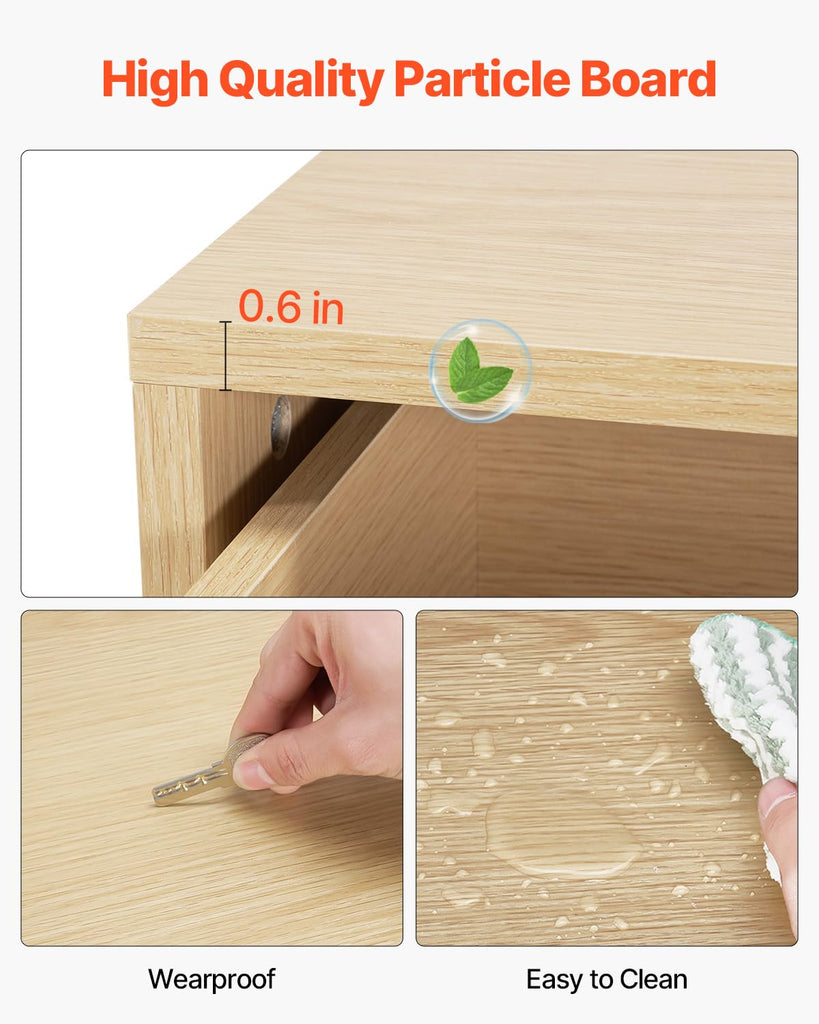 6 Drawer Dresser, Wooden Chest of Drawers with Sliding with Anti-tip Device, Modern Minimalist Dresser Chest, Closet