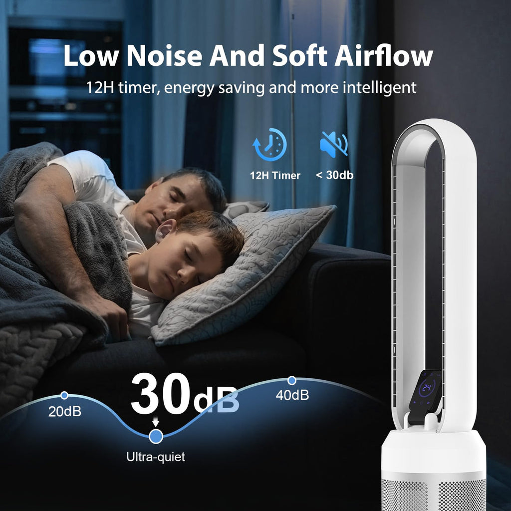 38" Bladeless Fan , Quiet Standing Fans with Remote