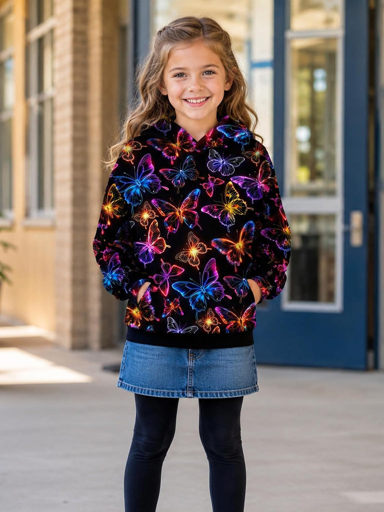 Girls Graphic Hoodie, Long Sleeve Hooded Sweatshirt