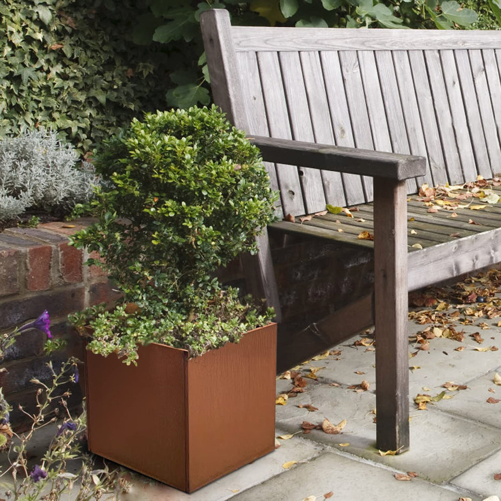 Corten Steel Planter Box 16 Inch, Square