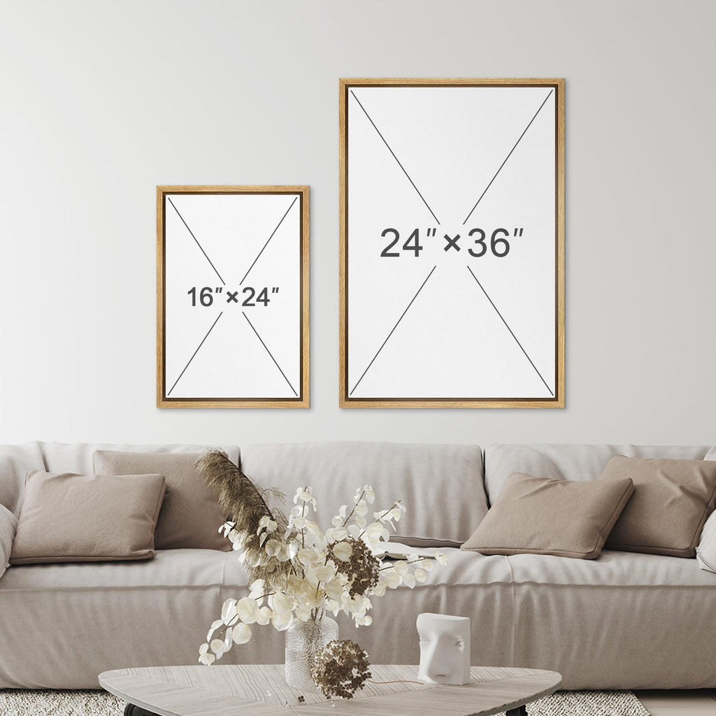 Framed Canvas Print Wall Art Set Retro Mid-Century Geometric Forest Plants Abstract Shapes Illustrations Modern Art