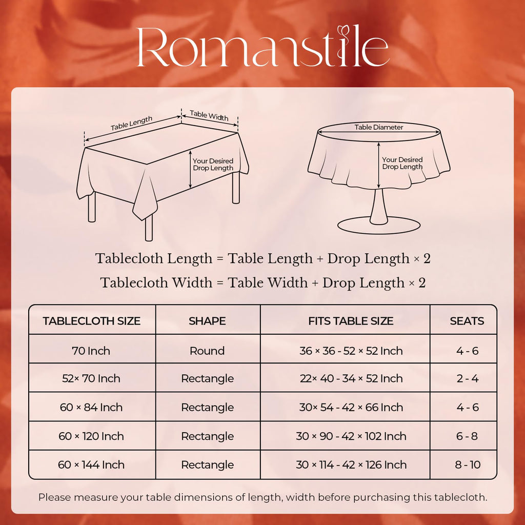 Fall Jacquard Round Tablecloth, Thanksgiving Dining Decor