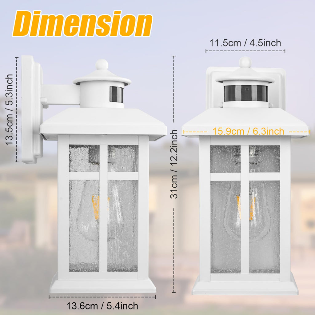 Dawn to Dusk Motion Sensor Exterior Wall Light Fixtures
