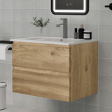 Wall-Mounted Bathroom Vanity with Sink and 2 Soft-Close Drawers
