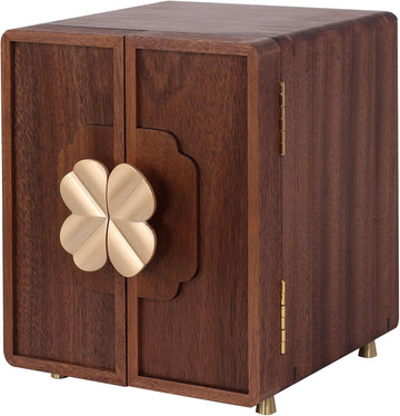 Wooden Jewelry Box for Women Girls, Large Walnut Wood Organizer