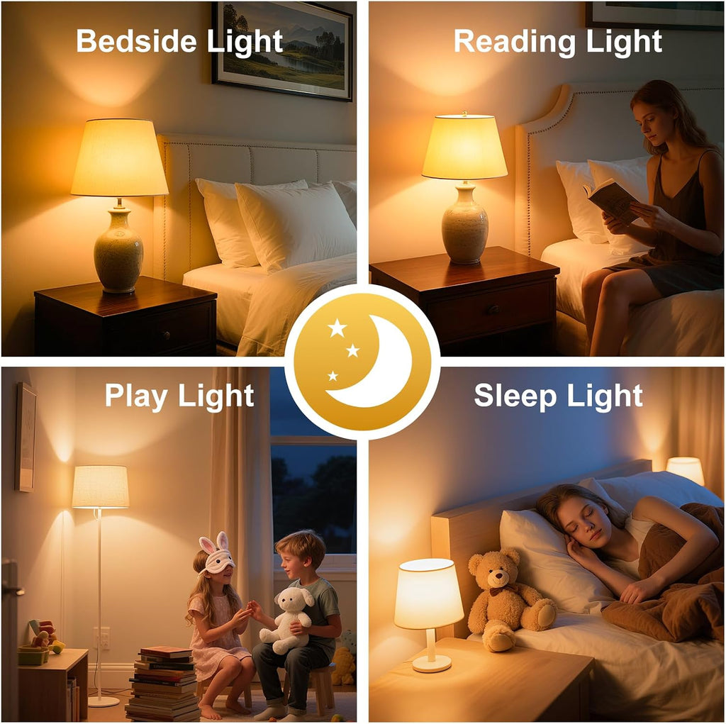 Amber Sleep Light Bulb, 1800K Blue Light Blocking, 9W E26 A19 Warm Night Light, Baby Nursery, Healthy Sleep Therapy