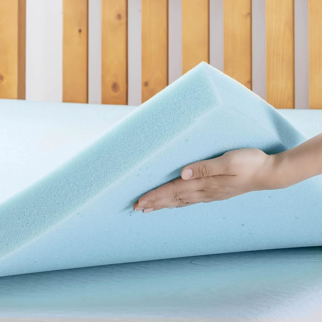 3 Inch Ventilated Memory Foam Mattress Topper, Cooling Gel Infusion, CertiPUR-US Certified, Dorm Essentials, Queen
