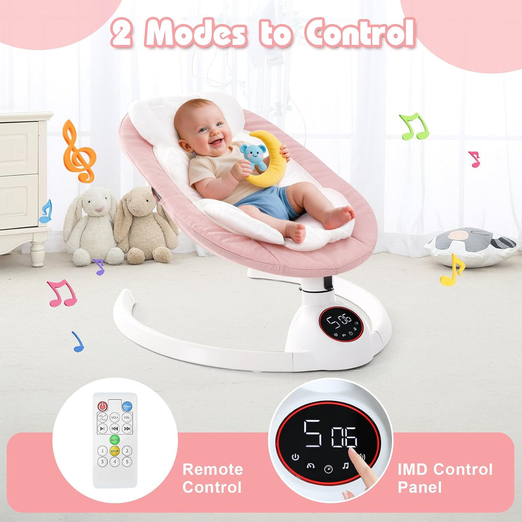 Baby Swing for Infants,Electric Swing for Babies,Portable Swing for Baby Boy Girl,Remote Control Indoor Baby Rocker
