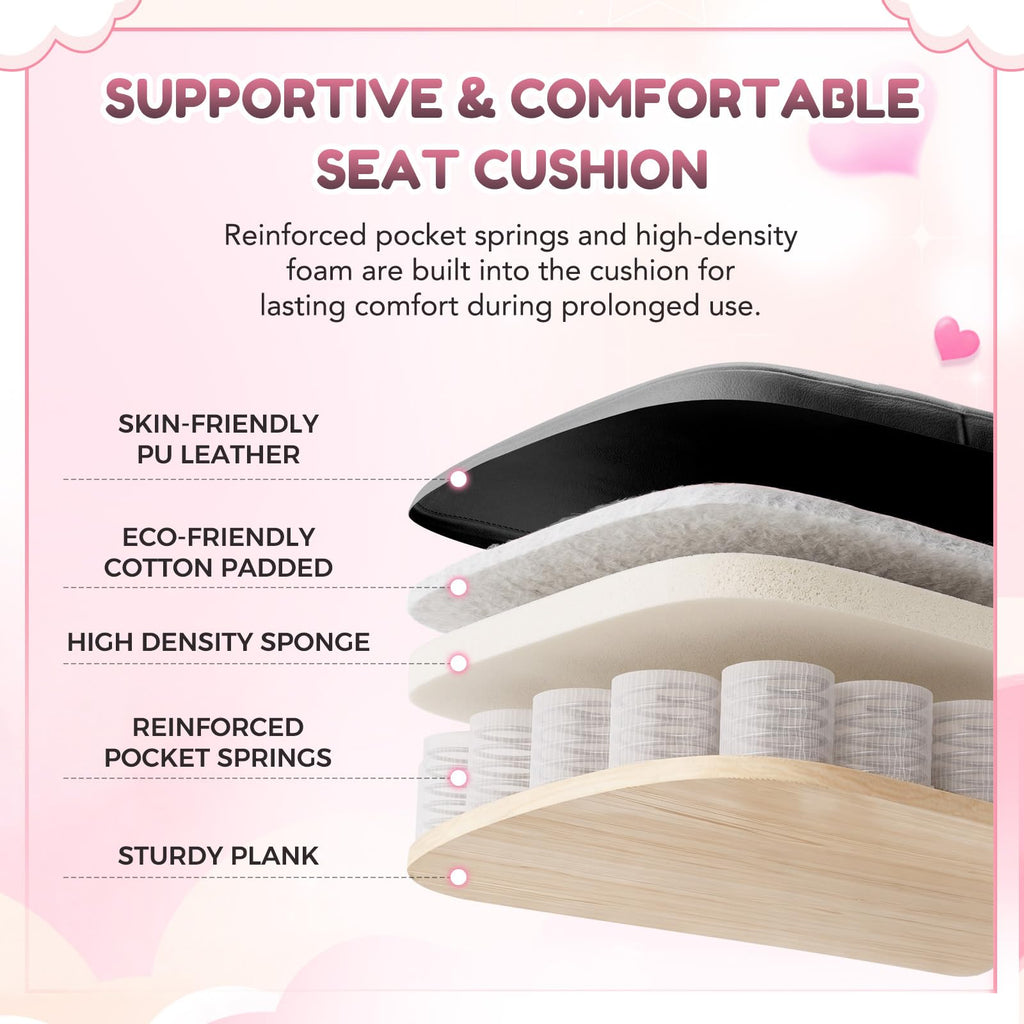 Cute Gaming Chair, Ergonomic Computer Gamer Chair, Black and Pink