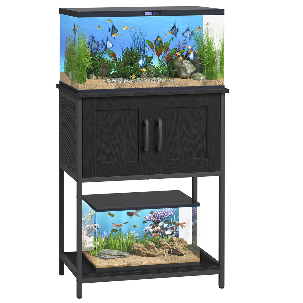 10 Gallon Fish Tank Stand, Metal Frame Aquarium Stand, Cabinet for Fish Tank Accessories Storage, Heavy Duty Reptile