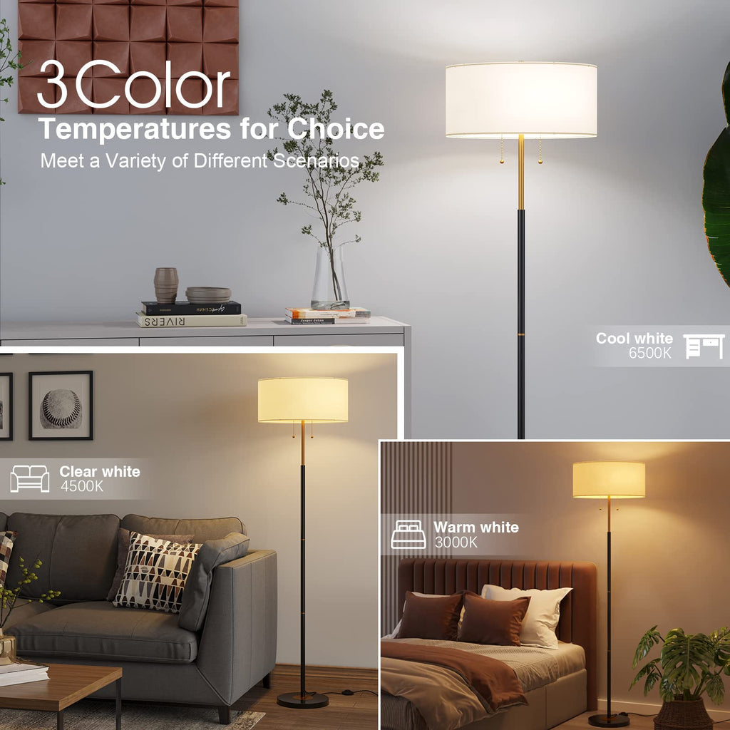 3 Color Temperature Mid Century Floor Lamp