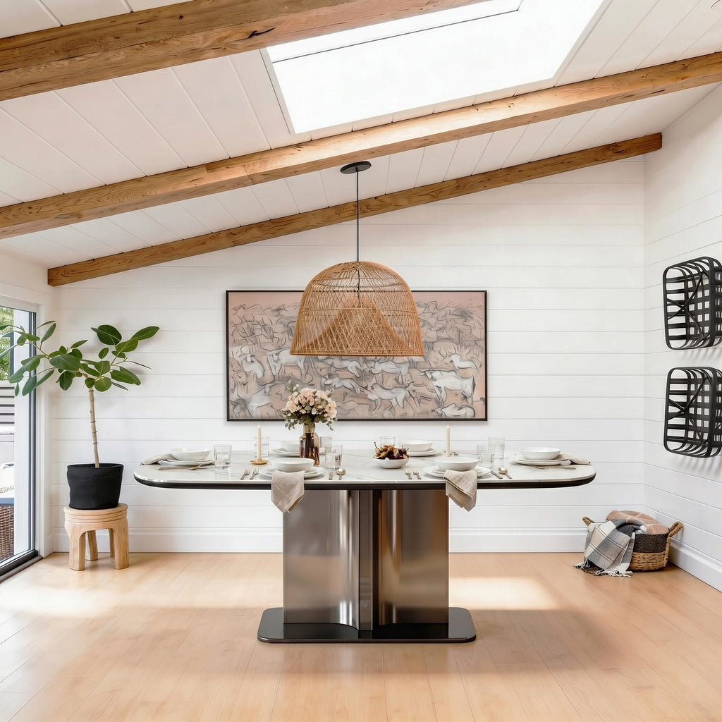 63" Sintered Stone Dining Table for 6-8, Modern Kitchen Table