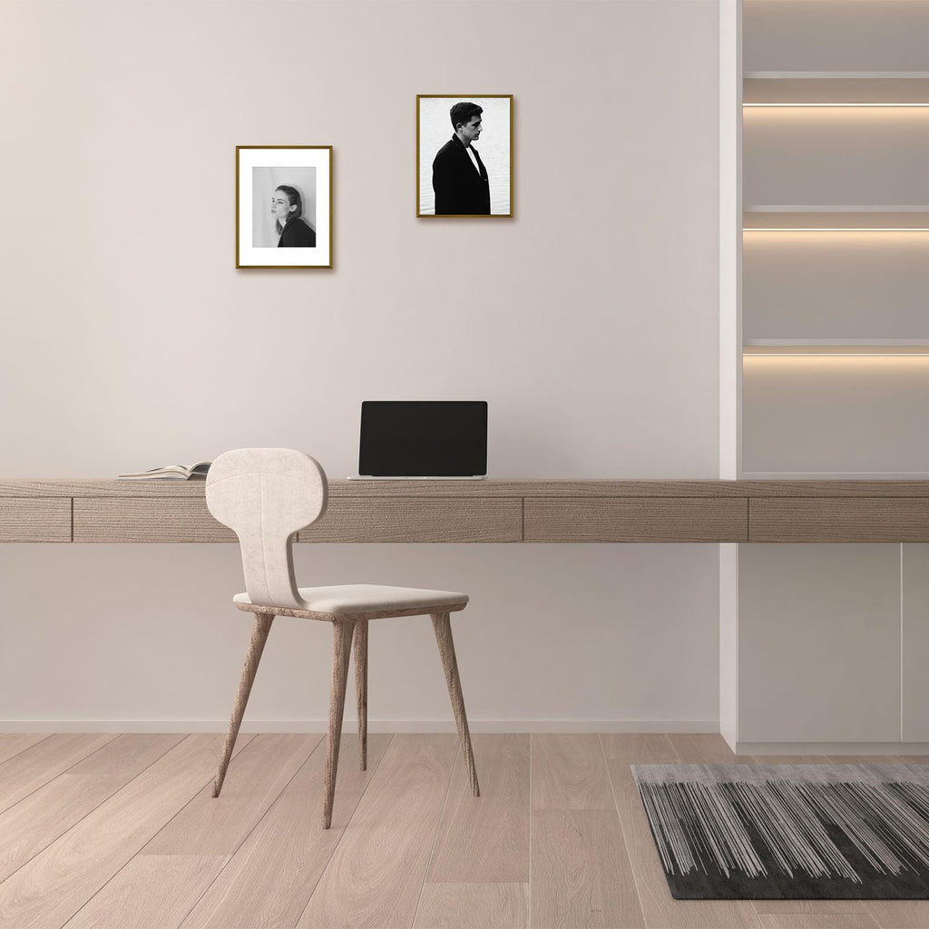 11x14 Bronze Aluminum Frame with White Mat, Real Glass