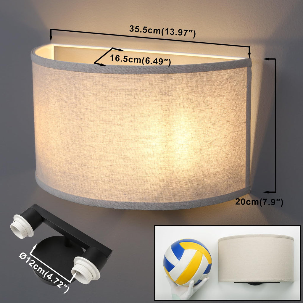 Linen Fabric Boho Hallway Wall Sconce Indoor Light Fixture