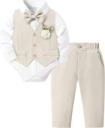 Baby Boy Baptism Outfit Suit Set Christening Formal