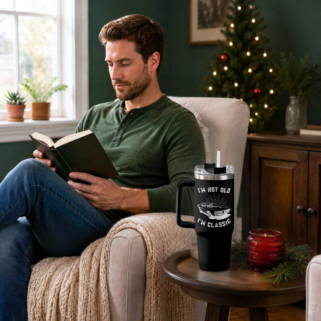 Dad I'm Not Old 40 oz Tumbler with Handle, Funny Dad Gift