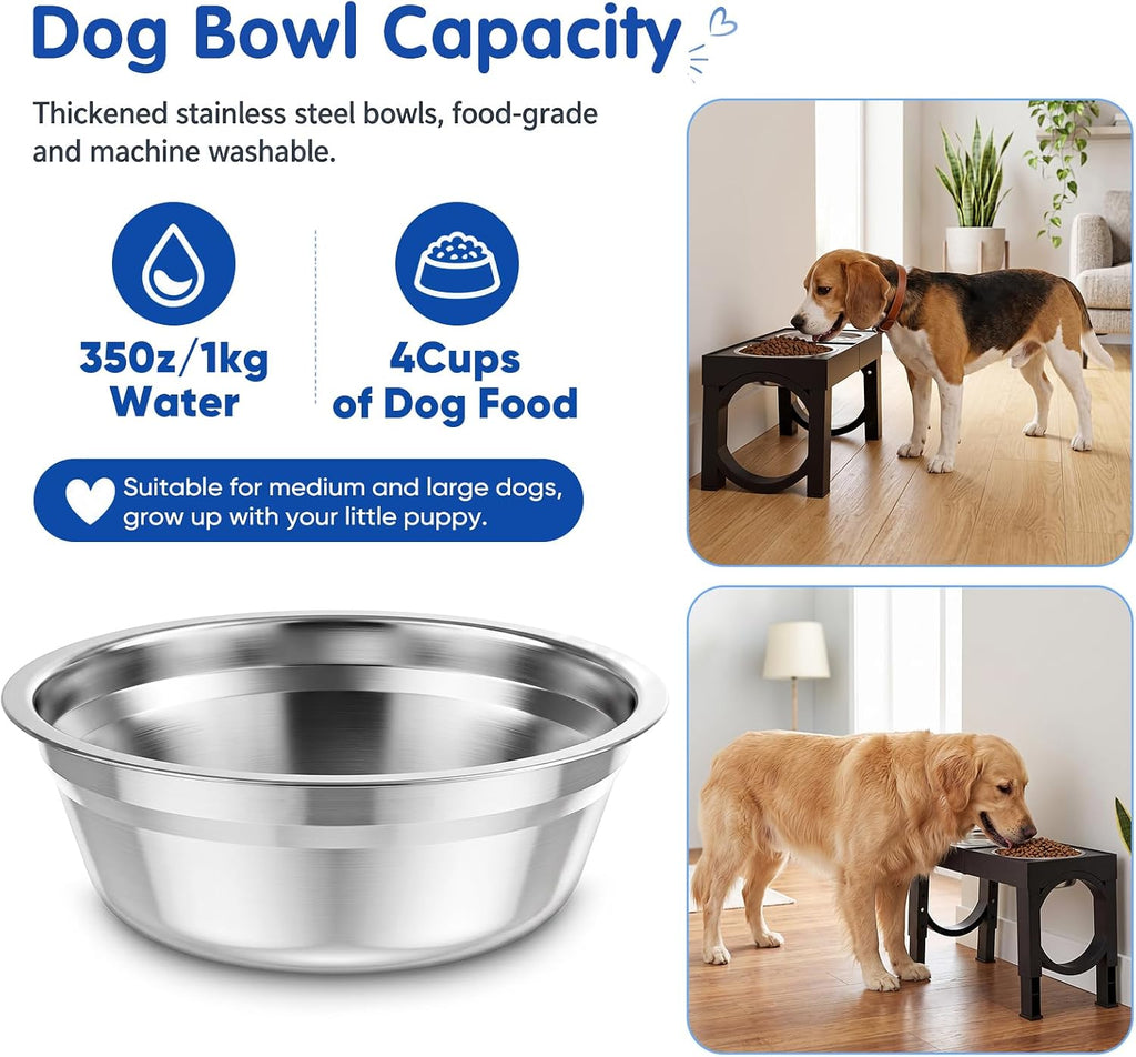 Elevated Dog Bowls Large Breed Raised Dogs Bowl Stand Large/Medium Sized Dog Stainless Steel Food Water Bowl Stands 5