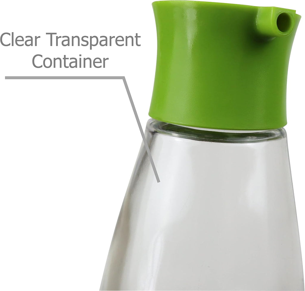Set Glass Cruet Bottles Dispenser with Non-Drip Spout - Set of 2