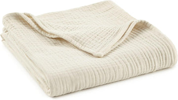 100% Cotton Organic Muslin Baby Swaddle Blanket GOTS & Fairtrade Certified Organic Cotton - Couch Living Room
