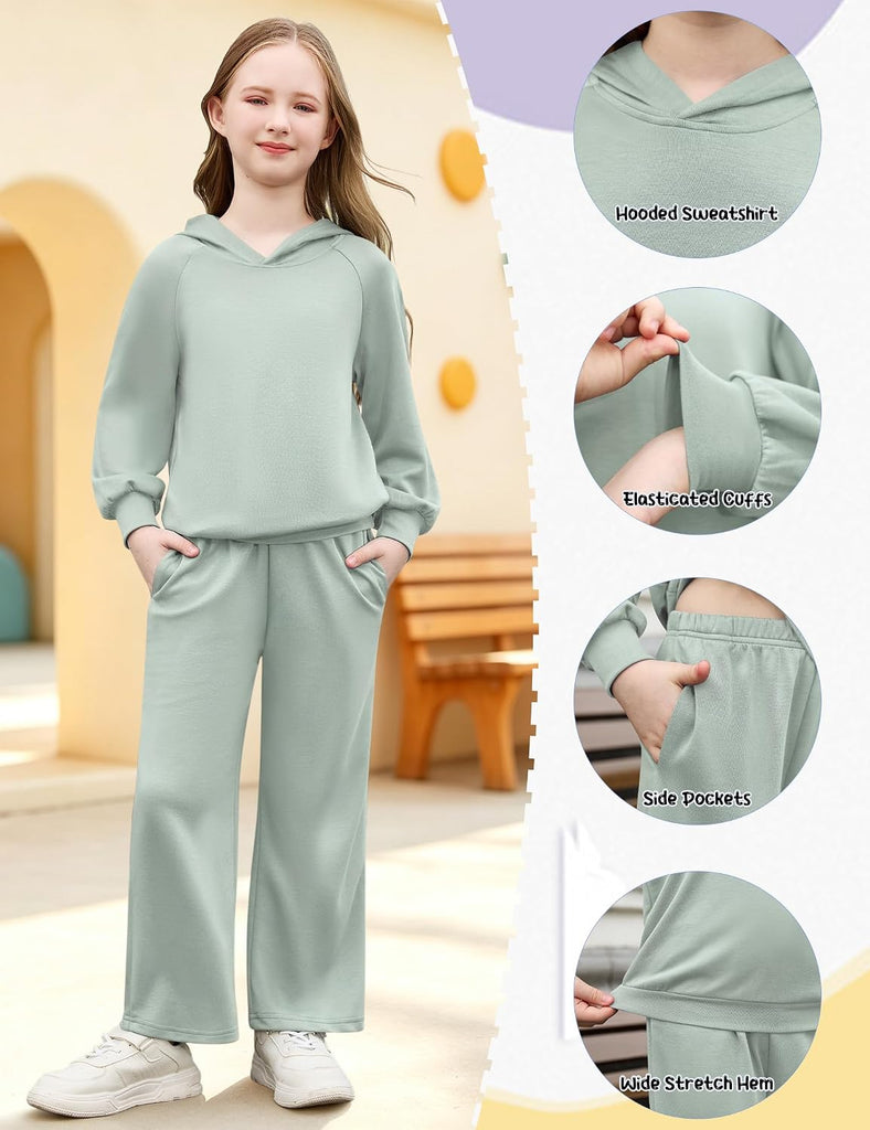 2 Piece Fall Outfits Pullover Hoodie Sweatsuit