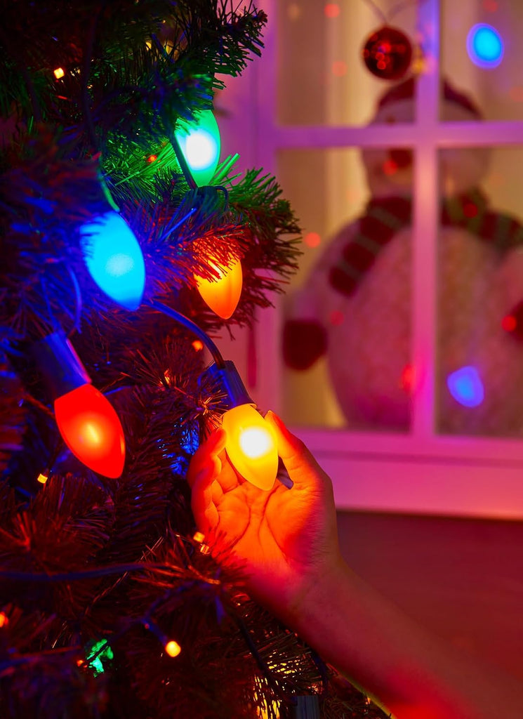 Vintage Christmas Lights Outdoor, 50Ft C9 String Lights with 50 LED Bulbs