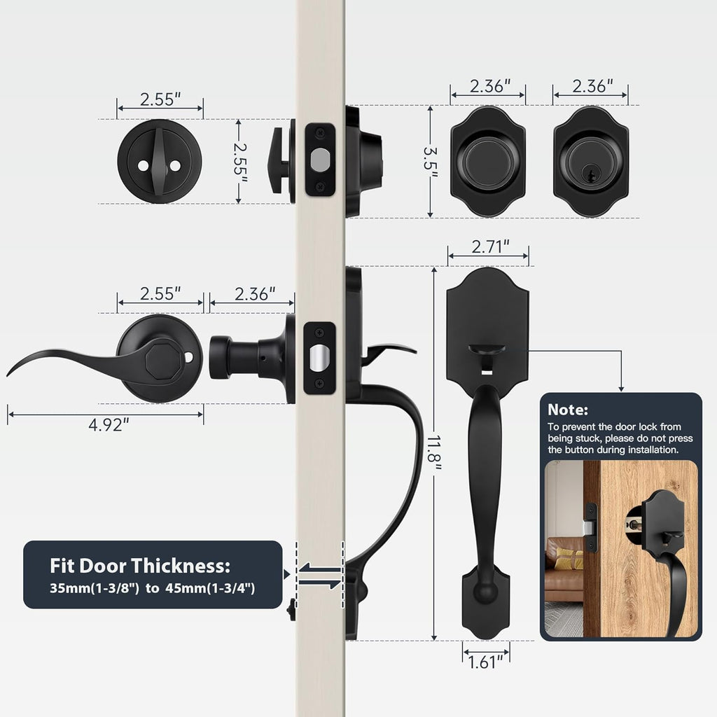 Double Front Door Handleset with Deadbolt