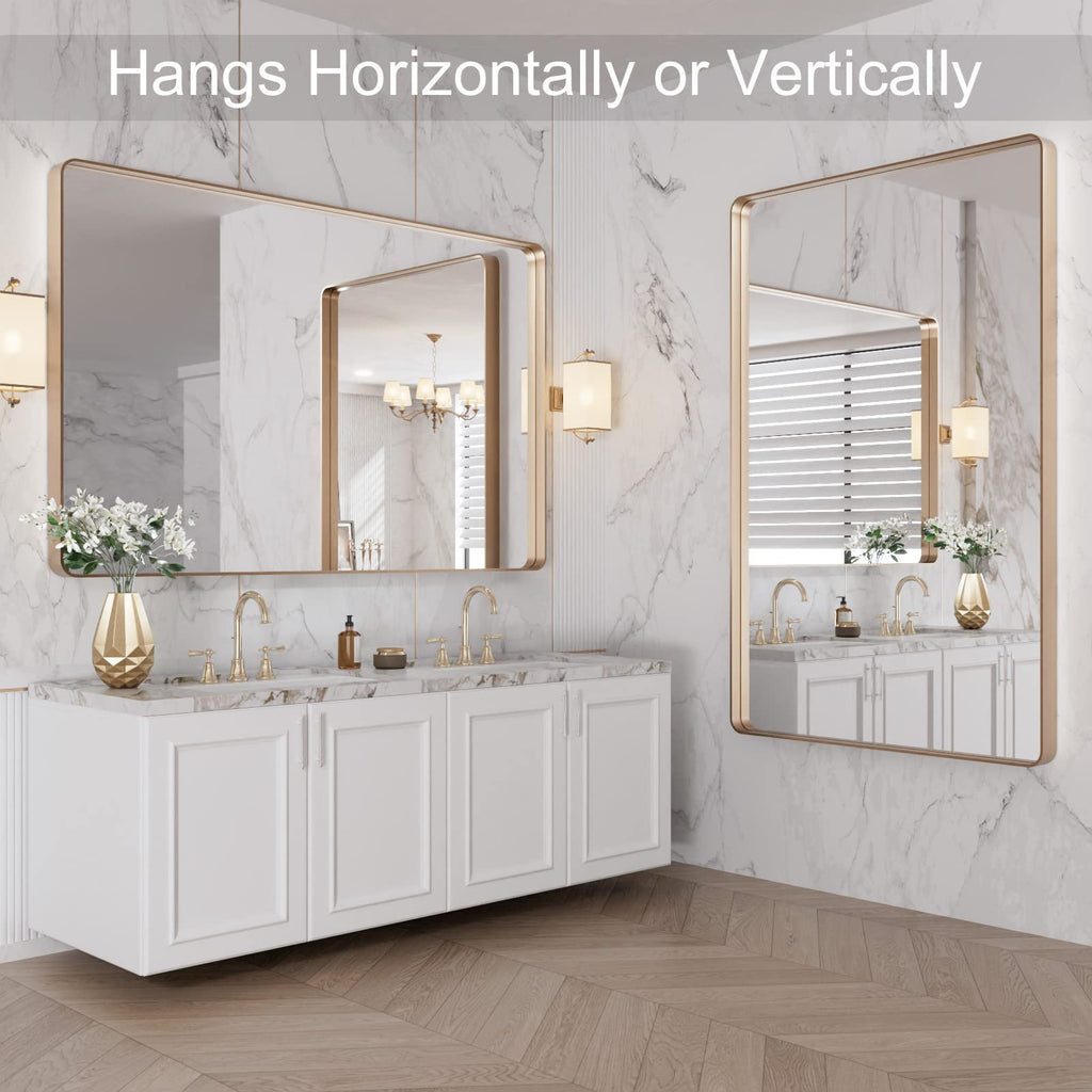48"X30" Gold Bathroom Mirror