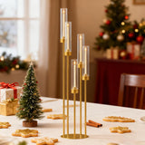 35in 6 Set Gold Candelabra Candle Centerpieces for Tables Candlesticks Holder Wedding Centerpieces Table Decorations
