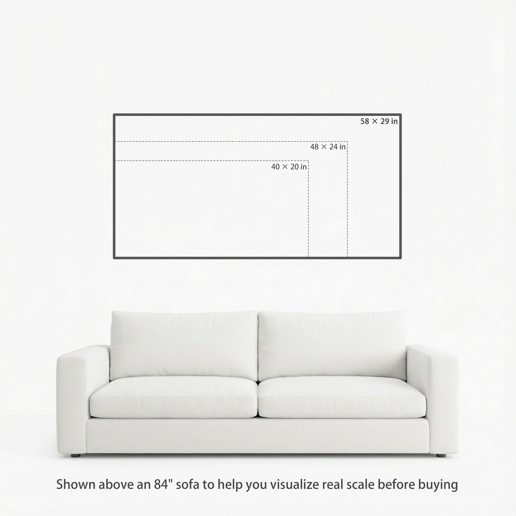 Large Neutral Abstract Canvas Wall Art, 58 x 29 Inch Geometric Arch Print in Beige, Sage and Muted Gold Tones