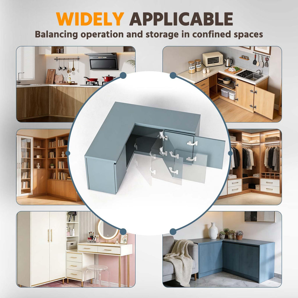 Lazy Susan Hinges 135° & 180° Soft Close Corner Cabinet Inset 4PCS