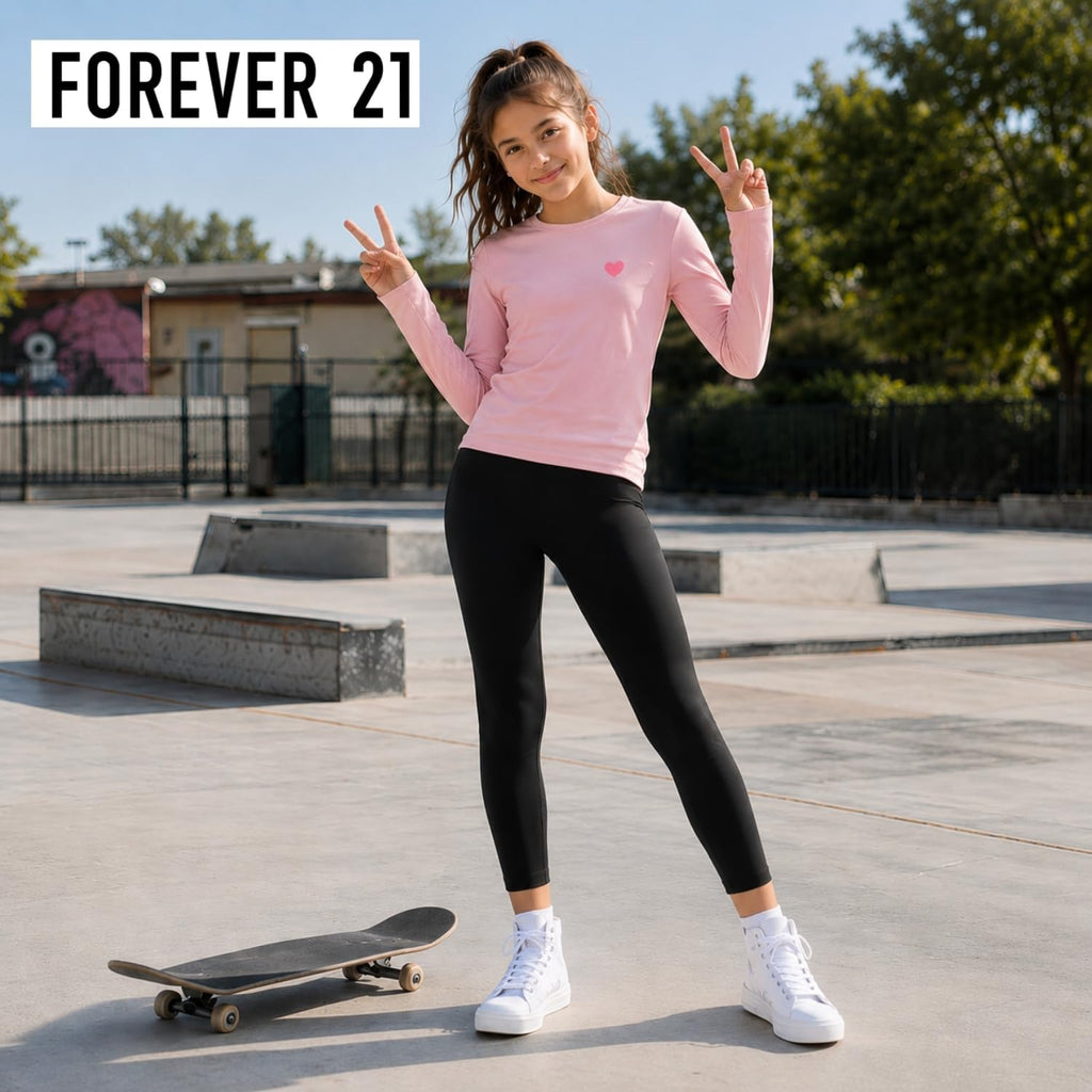 Girls Long Sleeve Shirts Pack, Soft Cotton Blend T Shirts