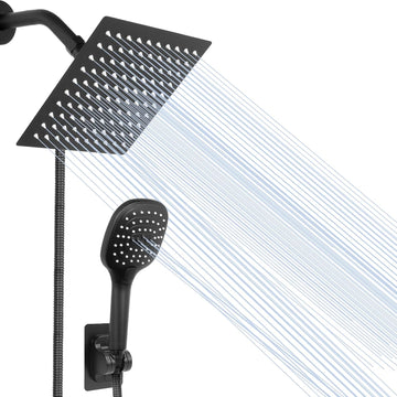 Shower Head with Hose, High Pressure Stainless Steel Rain Shower and 3 Settings Handheld Spray Combo with Push Button