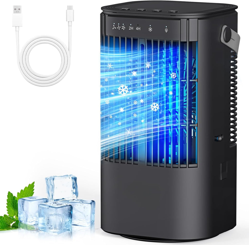 Portable Air Conditioners, 4-in-1 Mini Small Air Conditioner Evaporative Air Cooler Fan with 1000ml Water Tank